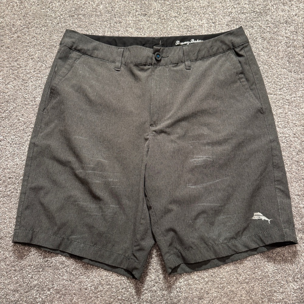 Tommy Bahama Board Shorts Mens 32 Gray Performance Beach Tropical Casual Hybrid